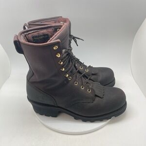 Chippewa Boots Mens 12 M Brown Loggers 73025 Leather Insulated Work Waterproof